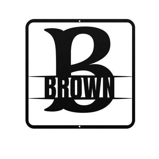 Custom B Monogram Wall Sign - Personalized Metal Art