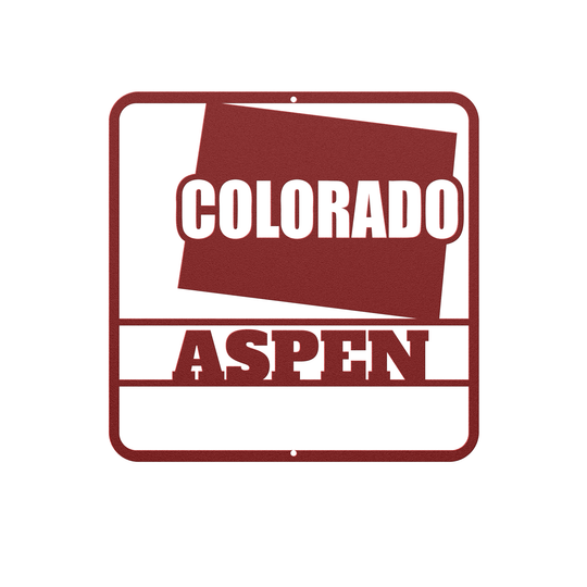 Custom Colorado Metal Wall Art - Red Powder Coated Steel