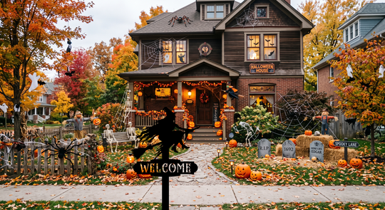 Halloween Witch Welcome Sign, Metal Yard Decor