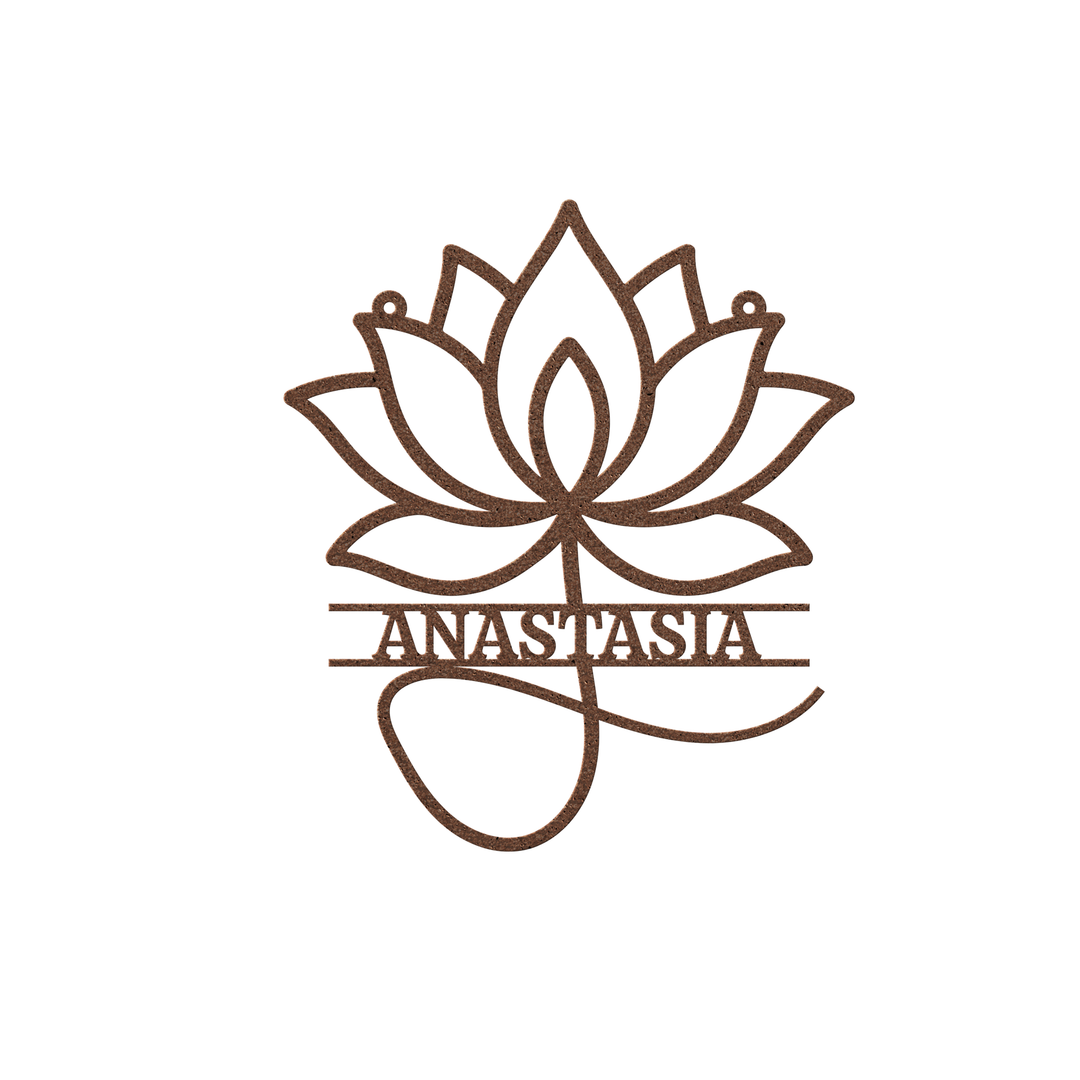 Custom Metal Lotus Wall Art - Personalized Home Decor