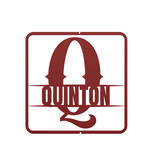 split monogram Q personalized