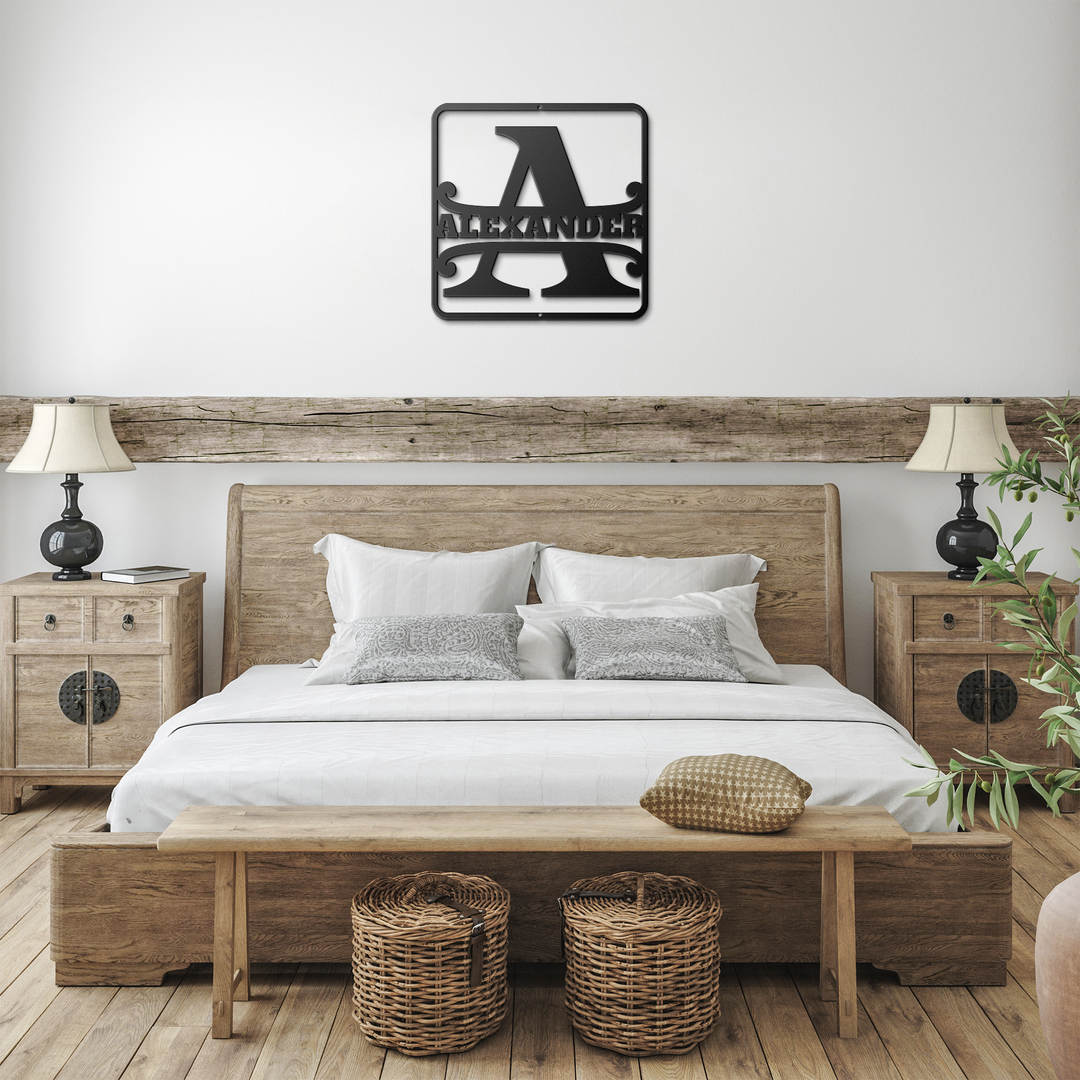 Metal Signs split monogram A personalized Wall Art AnywherePOD