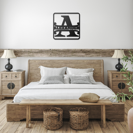 Metal Signs split monogram A personalized Wall Art AnywherePOD