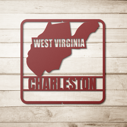 West Virginia Metal State Map Decor – Custom Indoor Outdoor Sign
