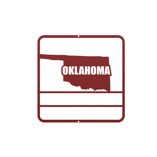 Die-Cut Metal Signs custom map of Oklahoma