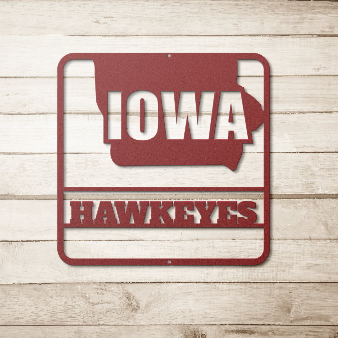 Custom Metal Wall Sign - Indoor Outdoor Decor Iowa map