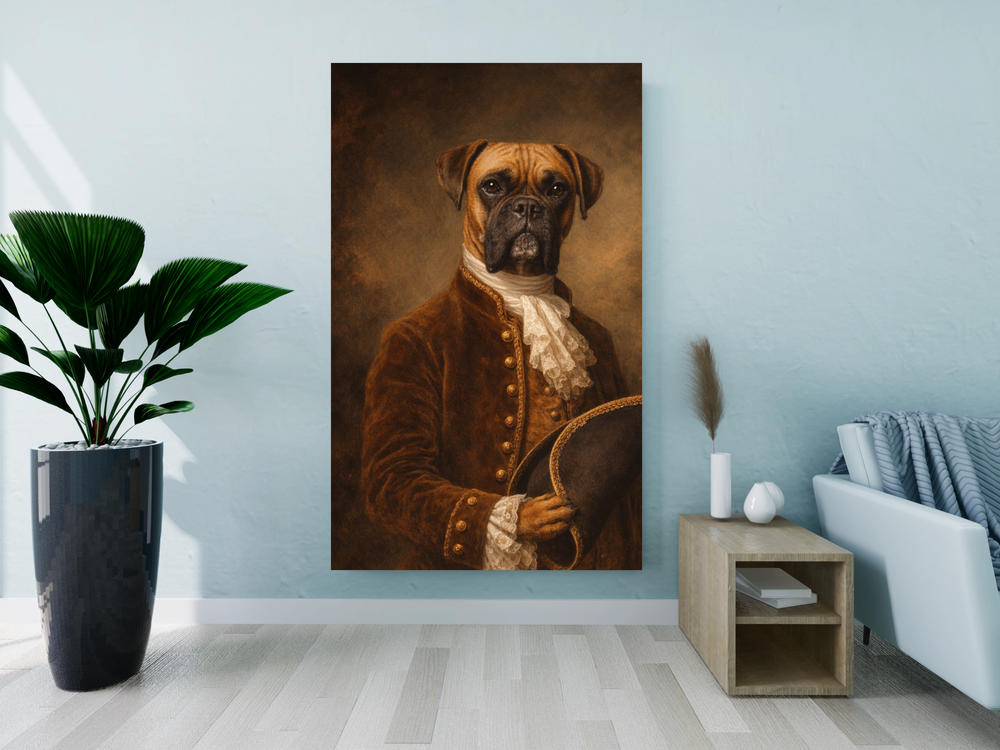 Regal Dog Portrait Canvas - Custom Pet Art Gift