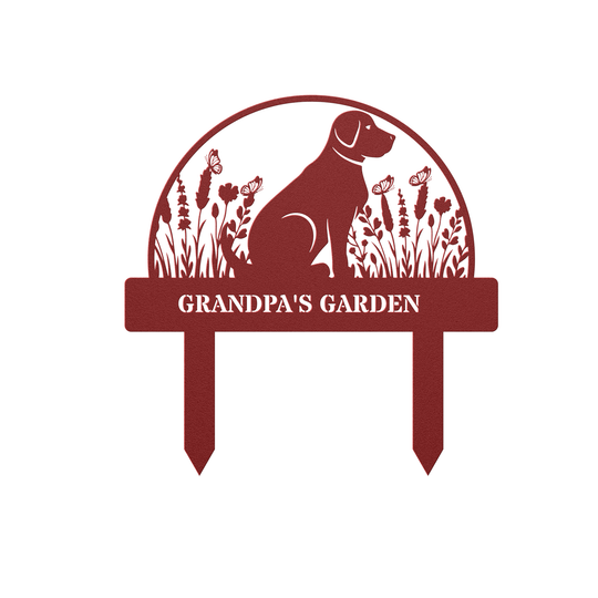 Custom Dog Metal Garden Sign - Personalized Pet