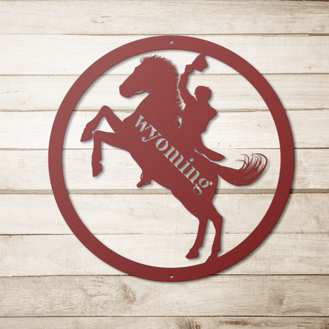 Die-Cut Metal Signs personalized rodeo horse image - Tailored Wall Expressions