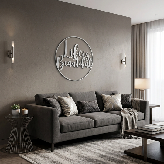 "Life Is Beautiful" Metal Wall Art
