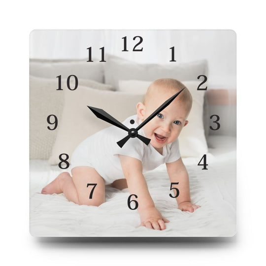 Acrylic Wall Clock custom, Personalized with black clock face - Tailored Wall ExpressionsHome Decorapod - 3661320