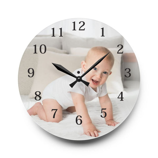 Acrylic Wall Clock custom, Personalized with black clock face - Tailored Wall ExpressionsHome Decorapod - 3661320