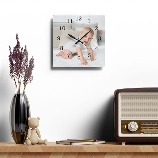 Acrylic Wall Clock custom, Personalized with black clock face - Tailored Wall ExpressionsHome Decorapod - 3661320