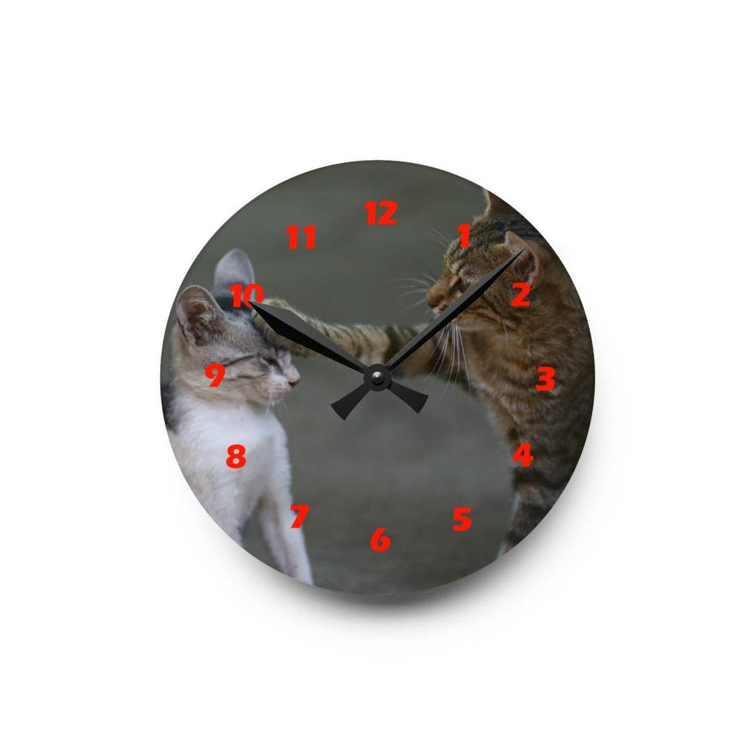 Acrylic Wall Clock custom, Personalized with red clock face - Tailored Wall ExpressionsHome Decorapod - 3661469