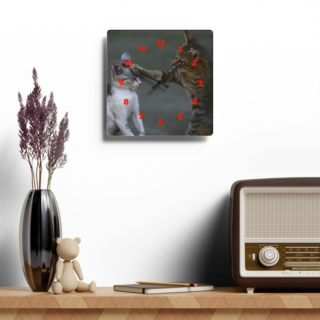 Acrylic Wall Clock custom, Personalized with red clock face - Tailored Wall ExpressionsHome Decorapod - 3661469