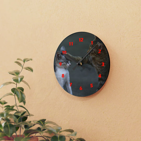 Acrylic Wall Clock custom, Personalized with red clock face - Tailored Wall ExpressionsHome Decorapod - 3661469