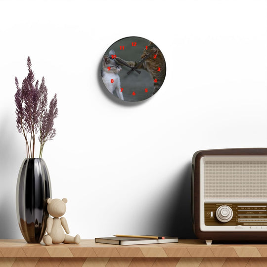 Acrylic Wall Clock custom, Personalized with red clock face - Tailored Wall ExpressionsHome Decorapod - 3661469