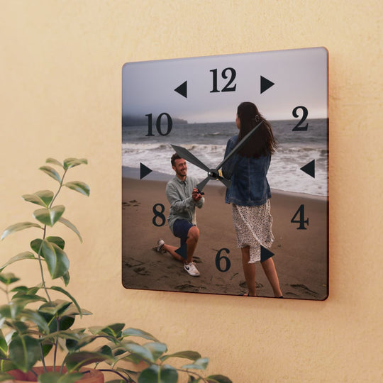 Acrylic Wall Clock custom, Personalized with black clock face