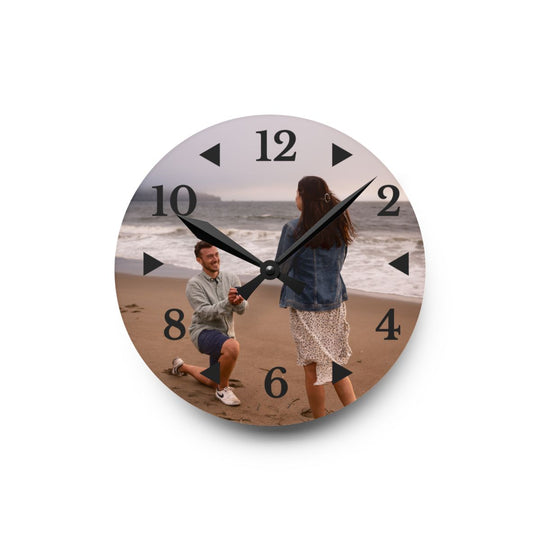 Acrylic Wall Clock custom, Personalized with black clock face