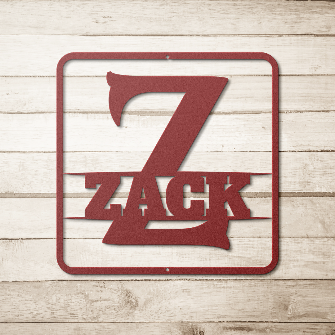 Metal Signs split monogram Z PERSONALIZED AnywherePOD