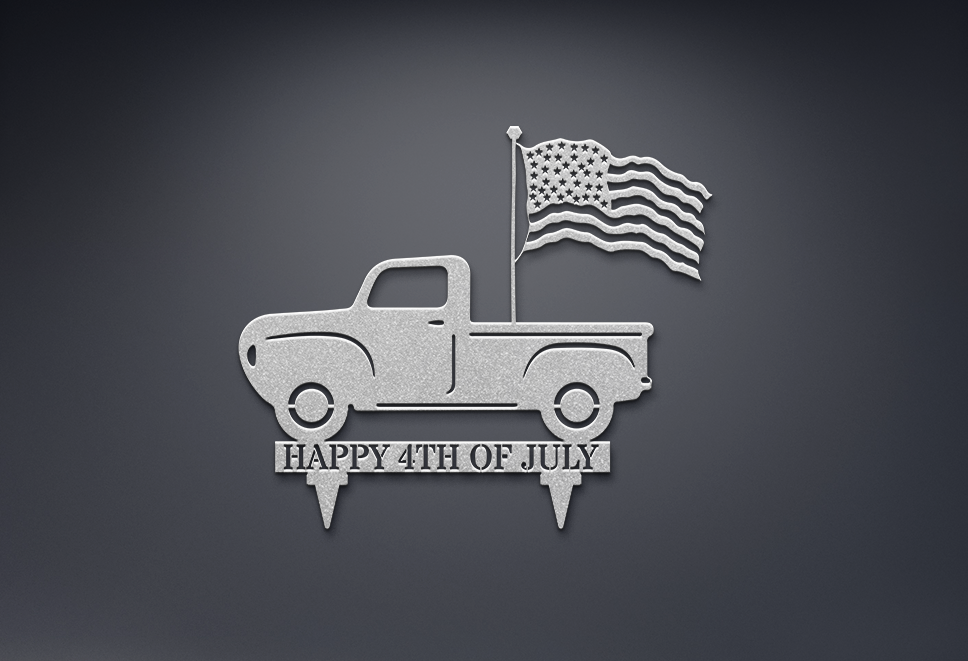 Die-Cut Metal Yard Sign, Independence, 4th of July