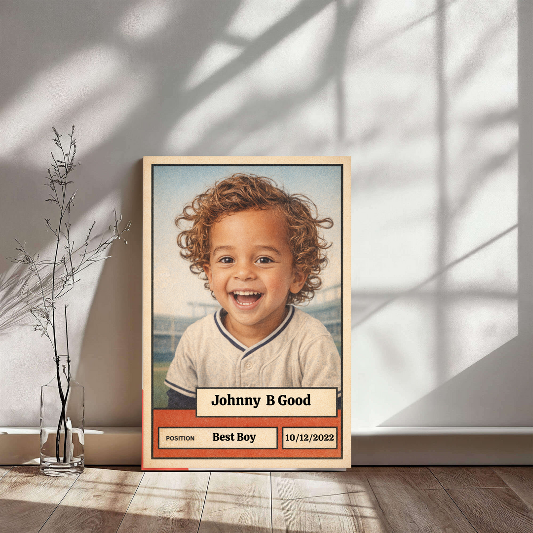Custom Baseball Card Canvas - Personalized Sports Artwork 16x24