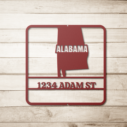 Die-Cut Metal Signs PERSONALIZED MAP OF ALABAMA