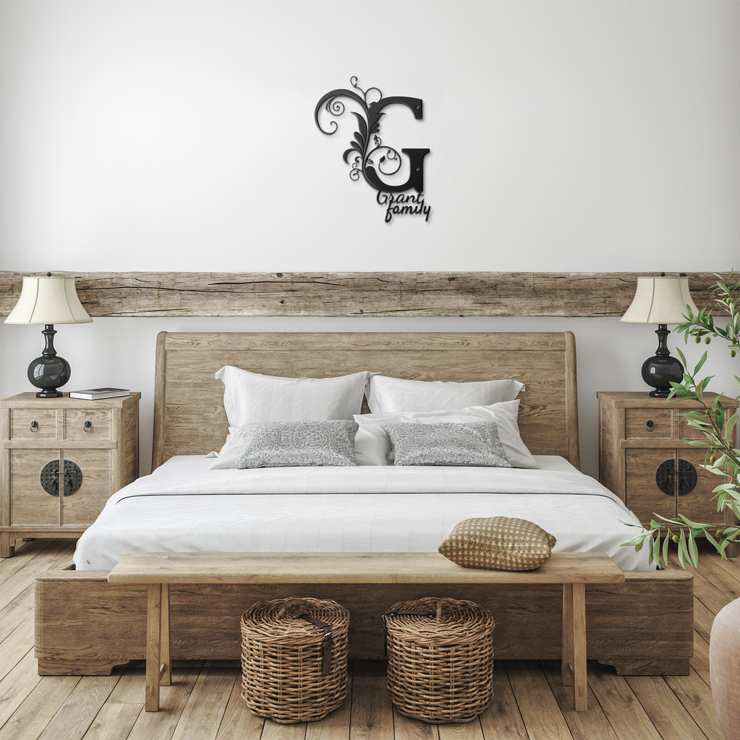 g monogram Personalized Metal Sign - Family Name Wall Art