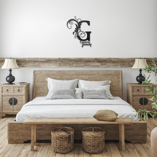 g monogram Personalized Metal Sign - Family Name Wall Art
