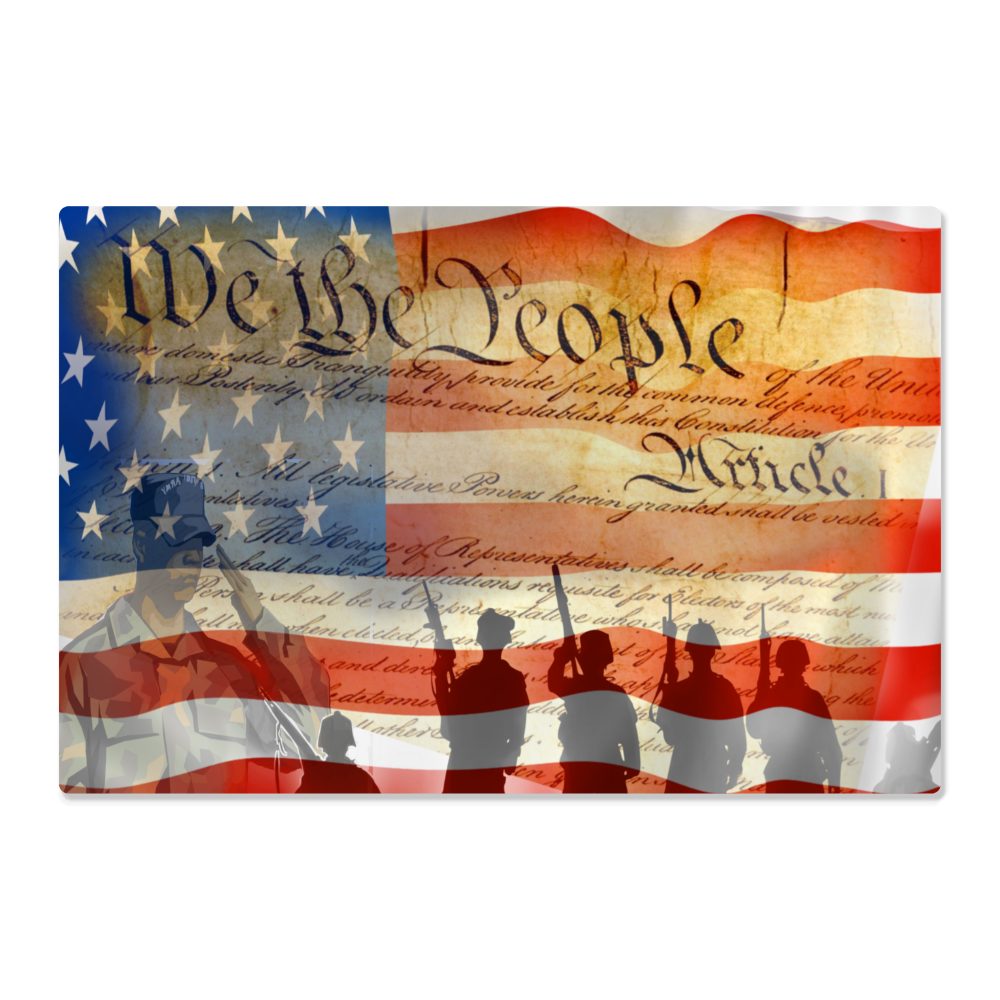 patriotic metal print honoring the military