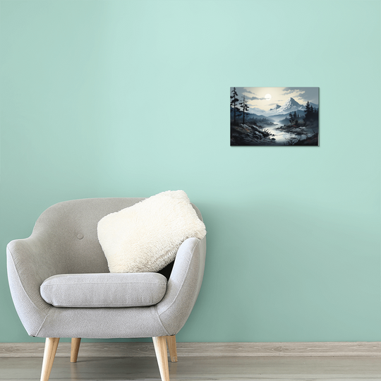 high gloss metal print featuring a mountain scene - Tailored Wall Expressions