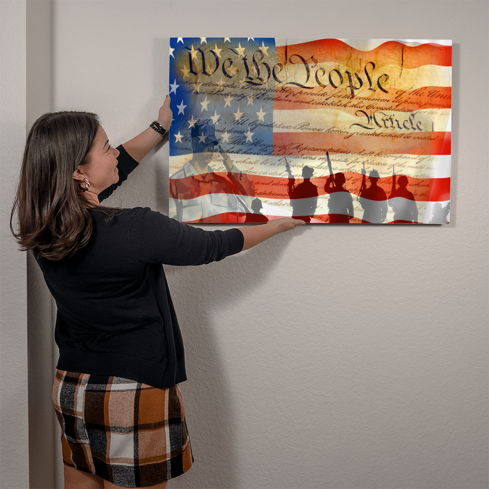 patriotic metal print honoring the military - Tailored Wall Expressions