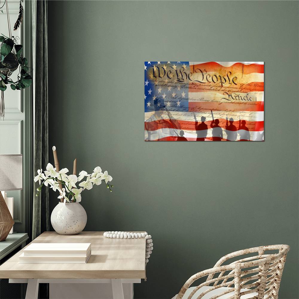 patriotic metal print honoring the military