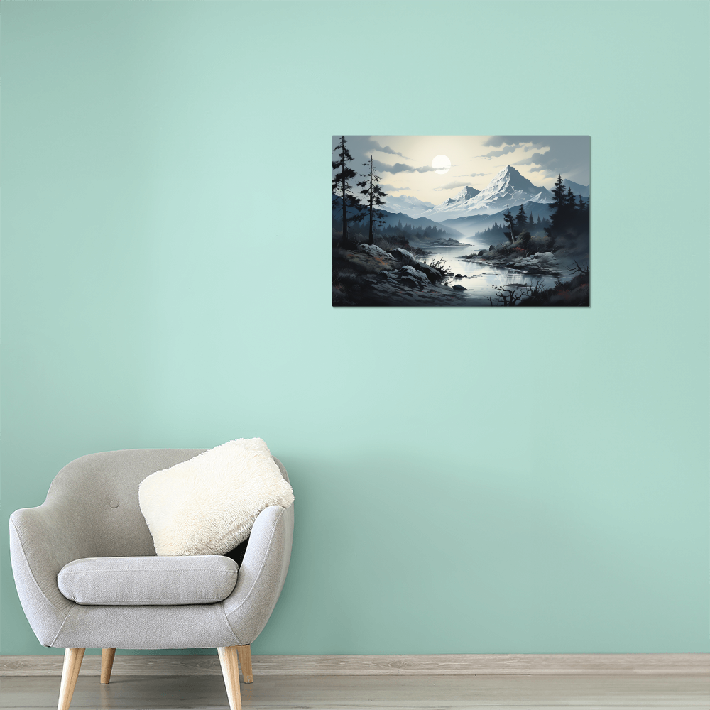 high gloss metal print featuring a mountain scene - Tailored Wall Expressions