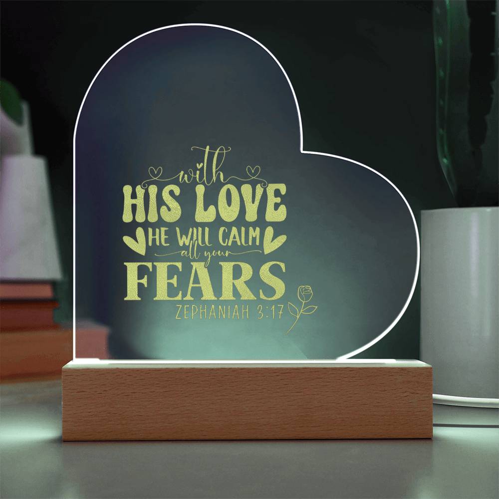 engraved heart bible verse LED