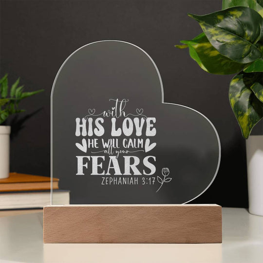 engraved heart bible verse LED