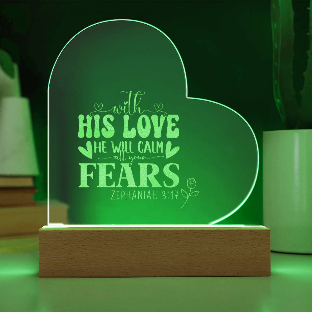 engraved heart bible verse LED