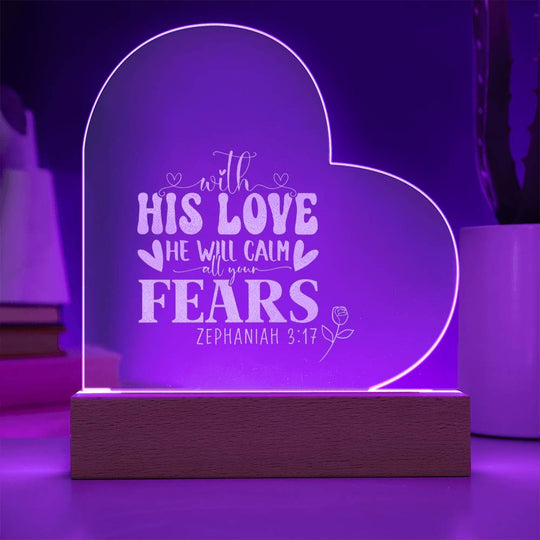 engraved heart bible verse LED