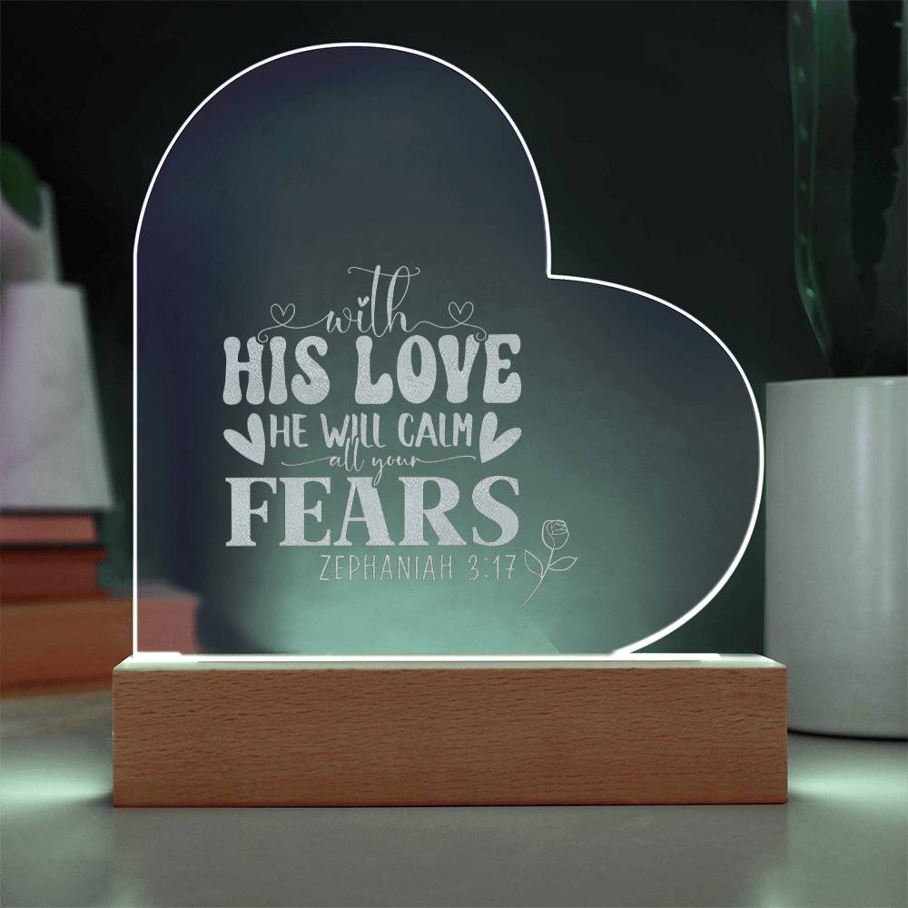 engraved heart bible verse LED