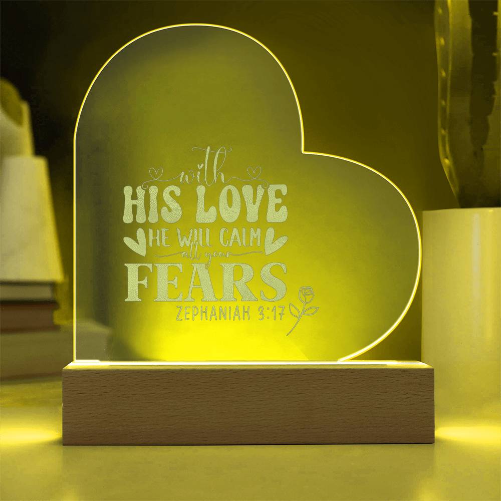 engraved heart bible verse LED