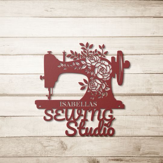 Personalized Custom Sewing Studio Metal Wall Art