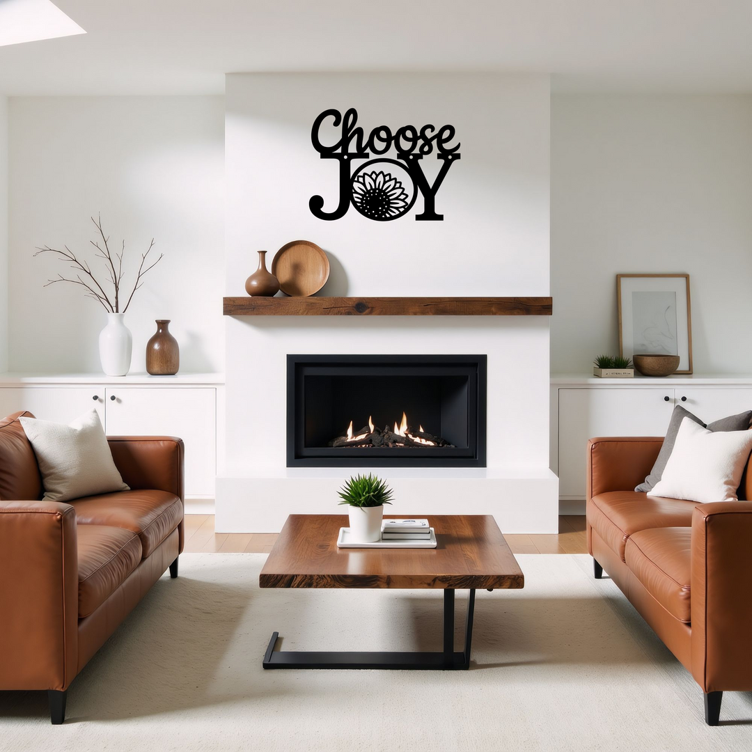 Choose Joy Metal Sign - Inspirational Farmhouse Wall Art