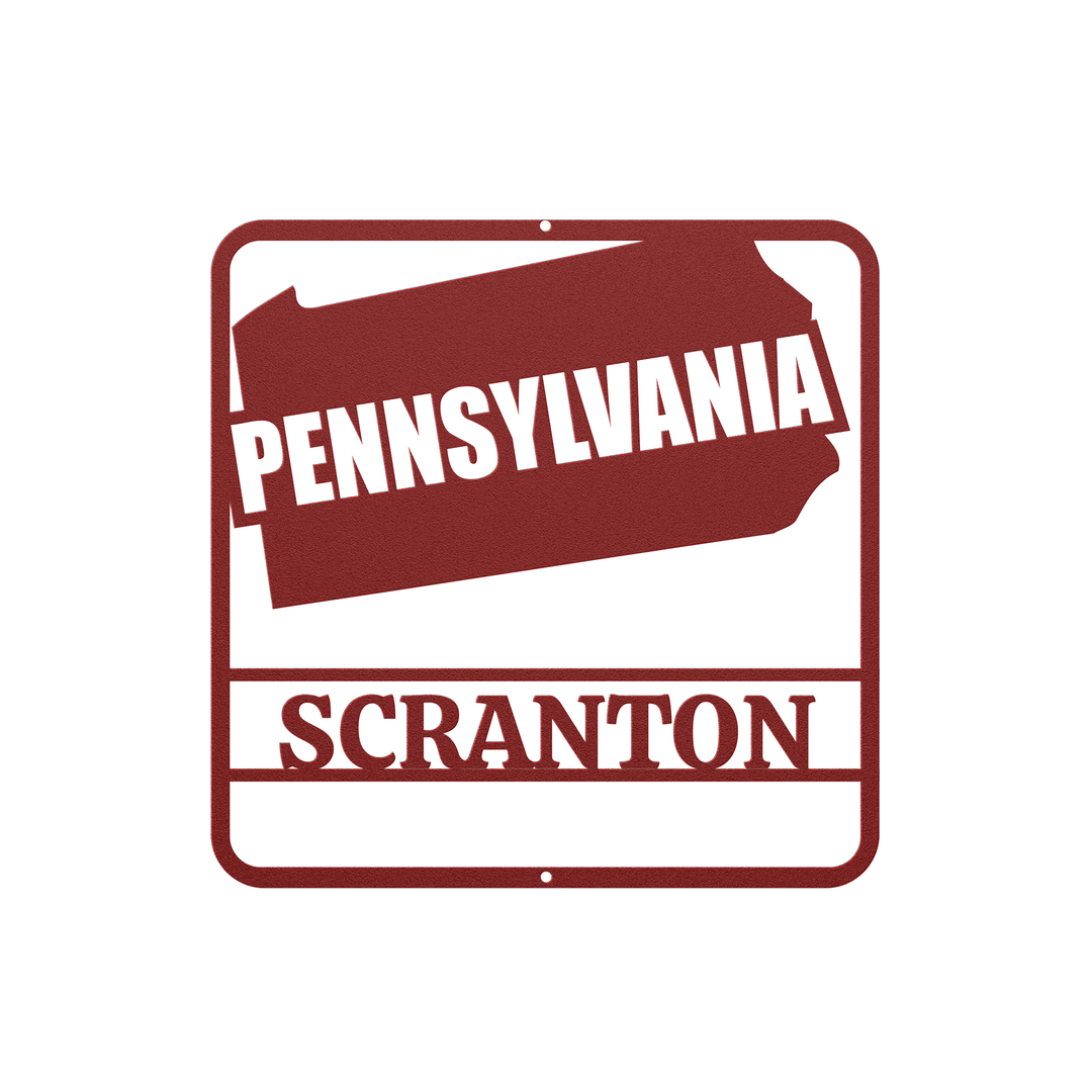 Pennsylvania Custom Steel Outdoor Sign - Personalized Metal Decor