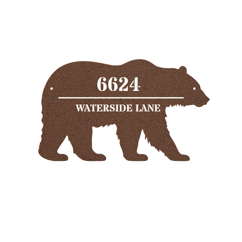 Wildlife, Metal Signs, Personalized Address Sign, Bear Image Wall Art AnywherePOD