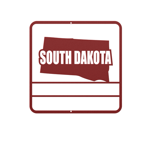 Die-Cut Metal Signs custom map of South dakota