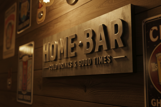 Home Bar Canvas Wall Art, Cold Drinks &amp; Good Times