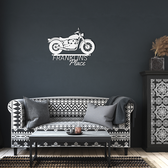 Custom Motorcycle Metal Sign - Personalized Garage Decor