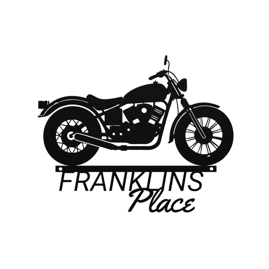Custom Motorcycle Metal Sign - Personalized Garage Decor