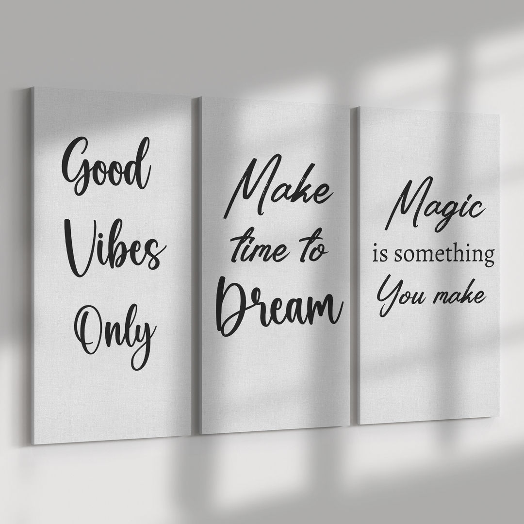Inspirational Canvas Art - 3 Piece Motivational Set