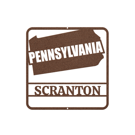 Pennsylvania Custom Steel Outdoor Sign - Personalized Metal Decor
